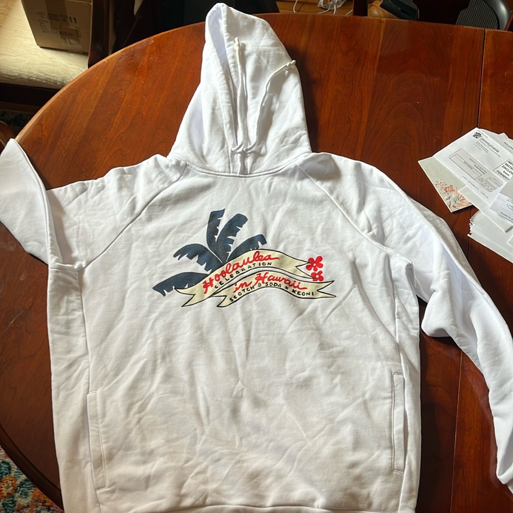 Scotch & soda white graphic hoodie